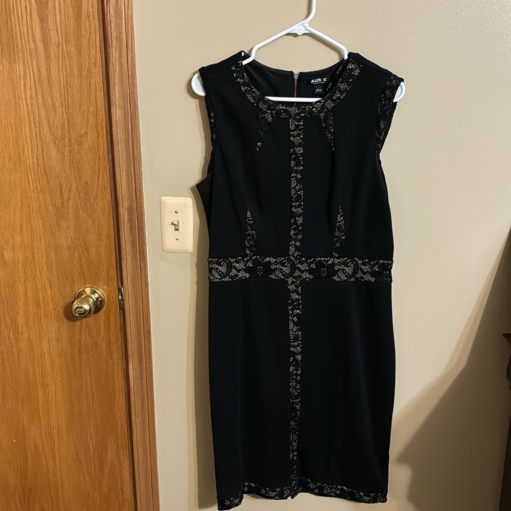 Black body con dress with nude lace details